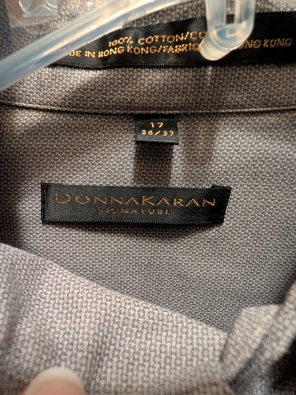 Donna Karan Men's Light Gray Long-Sleeve Dress Shirt - Picture 2 of 4